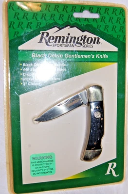 Remington Black Delrin Gentlemen's Lockback Folding Pocket Knife NOS - Image 1 of 4