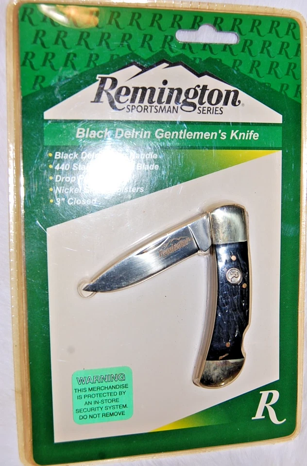 Navaja de Bolsillo Plegable Remington Delrin Negra para Caballeros con Bloqueo Nueva de Lote Antiguo Foto 1 de 4