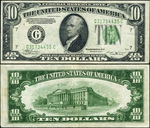 FR. 2007 G $10 1934-B Federal Reserve Note Chicago G-C Block XF - Picture 1 of 3