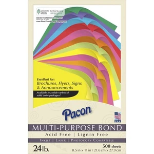 Pacon Multi-Purpose Paper, 8-1/2 x 11 Inches, Rojo Red, Pack of 500 - Picture 1 of 1