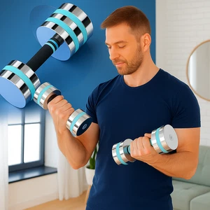 Ultra-Compact Chrome Steel Adjustable Dumbbell Set with Foam Anti-Slip Grip - Picture 1 of 138