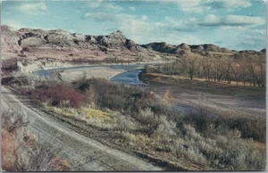 Postal publicitaria Little Missouri River/Dakota del Norte del ferrocarril del Pacífico de la década de 1950 - Imagen 1 de 2
