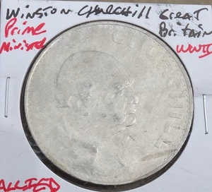 1965 - Moneda de dólar circulada Gran Bretaña Winston Churchill/Reina Isabel - Imagen 1 de 2