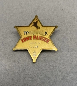 VINTAGE 1938 LONE RANGER SAFETY CLUB COLLECTIBLE STAR SHERIFF BADGE Worn - Picture 1 of 4