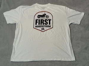 Camisa de motocicleta First Manufacturing Company Co MFG 5XL blanca manga corta logotipo - Imagen 1 de 8