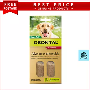 Drontal Allwormer for Dogs Upto 35 Kg Intestinal Worms Control RED 2 Doses - Picture 1 of 2