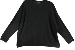 NEW Eileen Fisher Organic linen/Cotton Knit Crew Neck Top in Black 1X #T3274 - Picture 1 of 5