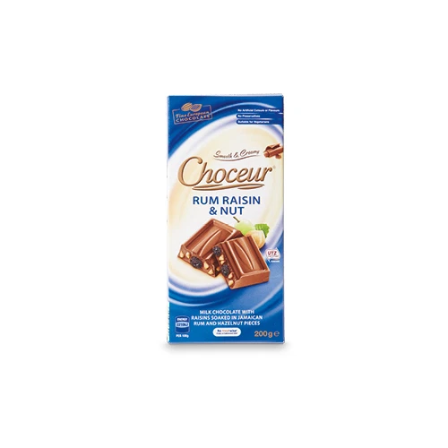 Choceur Rum Raisin and Nut Chocolate Block Bar 200g - Aldi Chocolate - Image 1 of 1