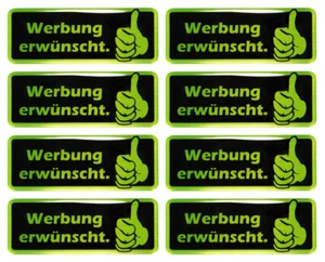 Briefkasten Aufkleber 3D Alu Optik 8x Werbung erwünscht 80 x 30 mm - Picture 1 of 7