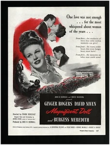 1946 Prachtvolle Puppe Film Original Druck Anzeige ~ Kostenloser Versand ~ Ginger Rogers Niven - Bild 1 von 1