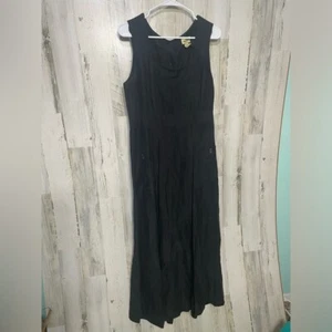 Limited America Silk Linen Square Neck Button Back Maxi Dress size 12 Vintage - Picture 1 of 9