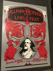 SIGNIERTES Allman Brothers Band Poster "91 Santa Barbara Widespread Panic Gov't Mule - Bild 1 von 9