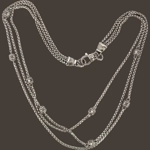COLLANA ESTATE JUDITH RIPKA ARGENTO STERLING ZIRCONI STAZIONE 3 FILI 18" #8000 - Foto 1 di 6