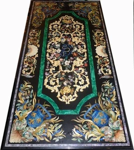 6'x3' antique bird Design black marble Dining Table Top inlay Conference Table - Picture 1 of 5