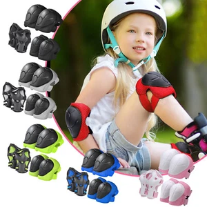 6PCS Brace Kids Cycling Roller Skating Elbow Knee Hands Wrist Guard Pads Set - Picture 1 of 26