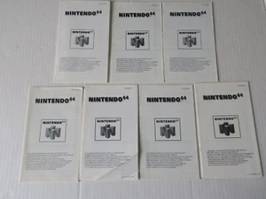 LOT DE 7 NOTICES NINTENDO 64 - Foto 1 di 1