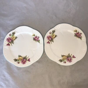 Vintage Shelley Dainty Fine China Begonia Desert Plates(?) England Set of 2 - Picture 1 of 10