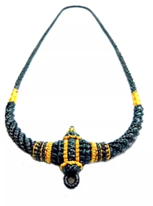 Necklace Rope Wax Handmade Hang 1 Hook Thai Style Buddha Amulet Pendant 30inch - Picture 1 of 5