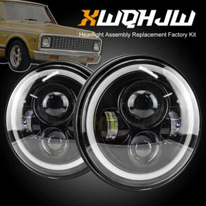 For Toyota Pickup 1979-1981 Pair 7Inch Round LED Headlight White Headlight Hi-Lo - Bild 1 von 10