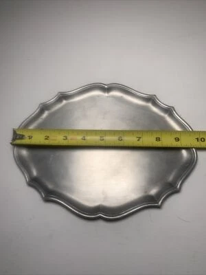Vintage Arte Italica Peltro Scalloped Small Oval Tray - Image 1 of 4