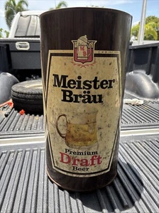 Vintage Meister Brau Beer Metal Trash Can Beer Can Man Cave - Picture 1 of 9