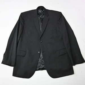 Pronto Uomo 46R Black 100% Wool Mens Suit Blazer Sport Coat Jacket - Picture 1 of 12