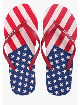 Chinelos finos femininos Montana West American Pride Collection grandes 9-10 - Imagem 1 de 4