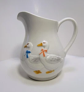 Otagiri Musical Milk Water Pitcher Geese "You Light Up My Life" Music Box EUC - Picture 1 of 7
