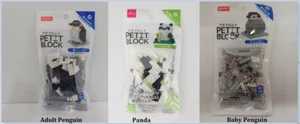 SET 3 PACKS Daiso Petit Block Animal Panda+Baby Penguin + Adult Penguin - Picture 1 of 4