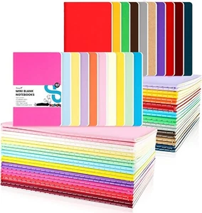 40PCS Mini Pocket Notebooks, Small Blank Notebooks Notepads 9 x 14 cm Journal... - Picture 1 of 6