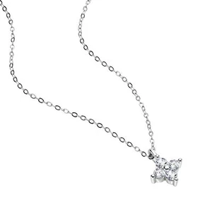 18K White Gold Plated Silver Necklace 0.40 TCW Lab Grown Diamond D-E/VS Jewelry - Picture 1 of 6