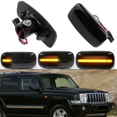 For Jeep Patriot Compass Grand Cherokee Dynamic Smoke Lens LED Side Marker Light - Image 1 of 4