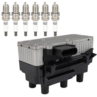 Ignition Coil and 6x Spark Plug For 1999-2001 Volkswagen Golf Jetta 2.8L V6 - Image 1 of 4