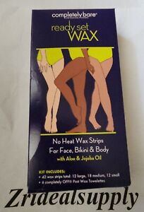 Completely Bare Ready Set Wax Strips No Heat. Hair Removal For Face, Bikini&Body