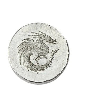 BeKo Edelmetalle 1 Oz Silberbarren Rundbarren 999 Feinsilber Drache High Relief - Bild 1 von 2