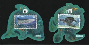THAILAND 2019 WWF Preserved Wild Animals Fauna Die-cut miniature sheets 2v MNH - Picture 1 of 2