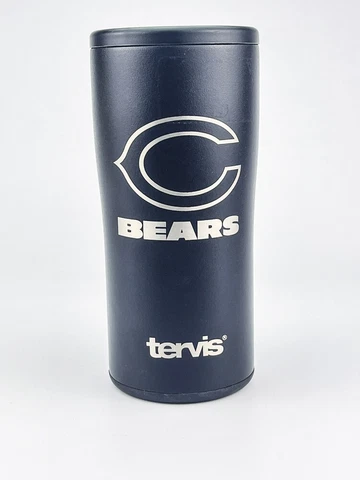 Tervis Slim Can Cooler with Press Fit Gasket Chicago Bears NFL LOGO Black 12oz Cover