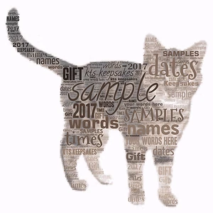 Arte de palabras personalizado regalo regalo recuerdo Abby gato loco gato dama cumpleaños - Imagen 1 de 1