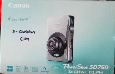 Canon Powershot SD750 Digital ELPH Box, Manual, Charger, Sd Card, Software - Image 1 of 2