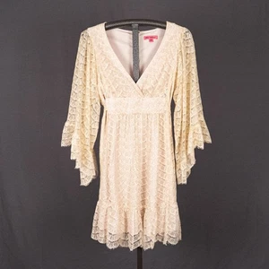 Betsey Johnson Lace Garden Fairy Dress Size 14 Y2K Romantic Whimsigoth Coquette - Picture 1 of 7