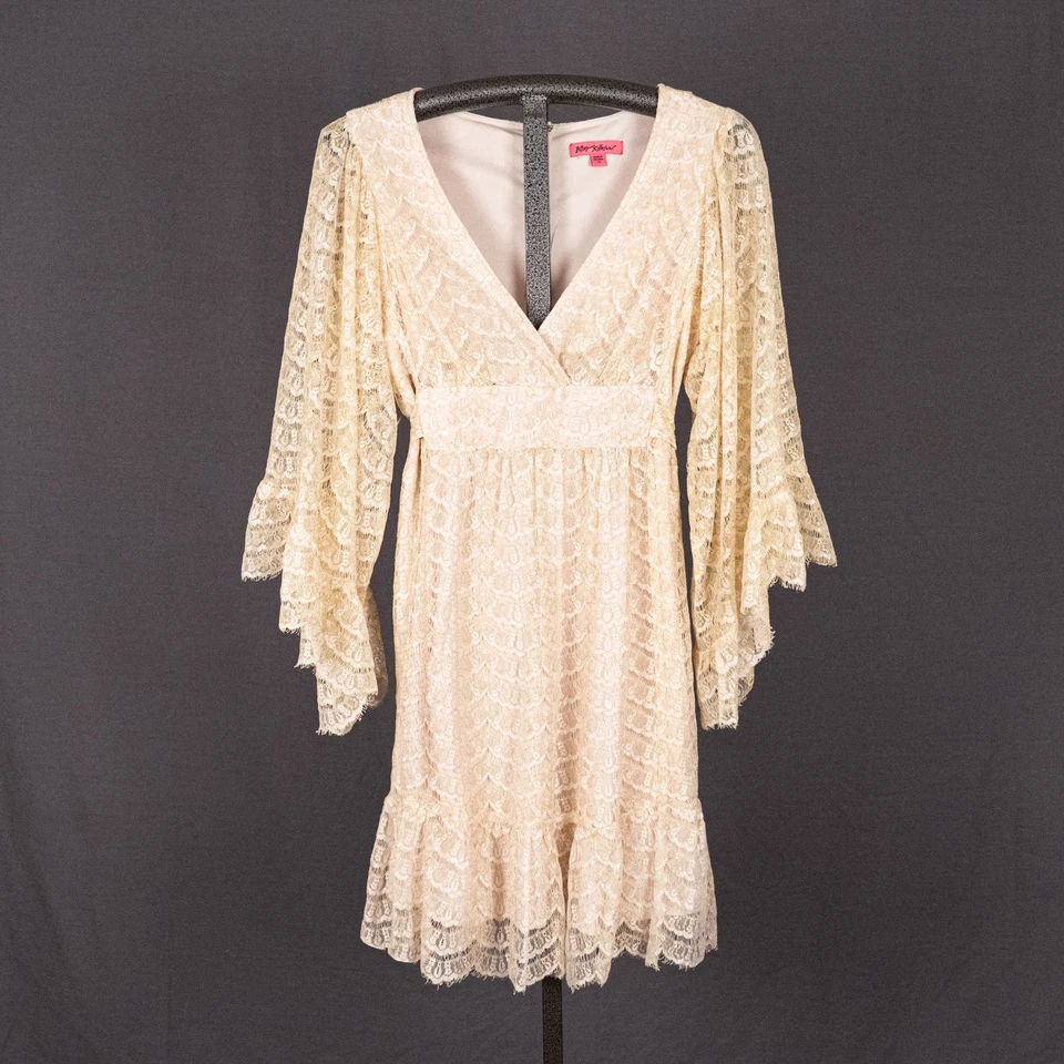 Vestido Betsey Johnson Encaje Jardín Hada Talla 14 Y2K Romántico Capricho Coqueta Foto 1 de 4