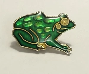 Vintage Green Enameled Frog Tie Tack - Picture 1 of 2
