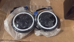 For 1990-1997 Mazda Miata Projector 7"inch Round LED Headlight Angel Eye H4 - Picture 1 of 6