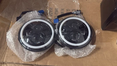 Farol redondo LED olho de anjo H4 para 1990-1997 Mazda Miata projetor 7 polegadas - Imagem 1 de 4