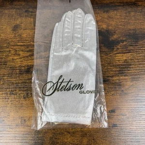Neu Vintage Stetson 60er Jahre Silber elegante Handschuhe Größe 8 Original Papiere - Bild 1 von 11