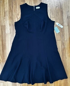 Eliza J Womens Navy Blue Sleeveless Dress Zipper Back Size 16W New - Picture 1 of 9