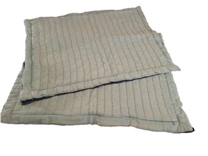 Pottery Barn blau Std Kissenbezug Paar Pick-Stitch gesteppte Baumwolle Bettwäsche Dekor - Bild 1 von 14