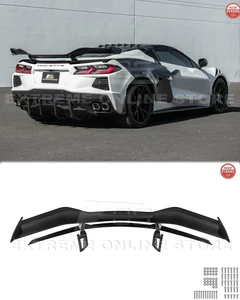 Ala alta estilo Z06 con soporte alerón flash de carbono se adapta a base Corvette C8 de 20 unidades - Imagen 1 de 22