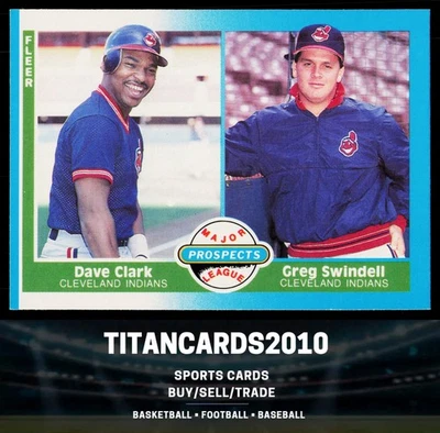 Dave Clark / Greg Swindell 1987 Fleer Prospects RC Cleveland Indians #644 - Image 1 of 2