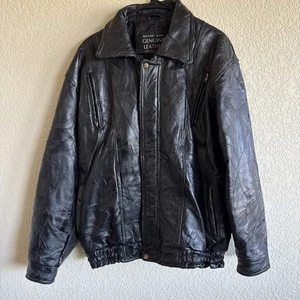 Maxam Italian Mosaic Design Genuine Top Grain Lambskin Mens Black Jacket XL - Picture 1 of 12